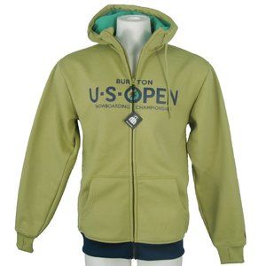 NEW Vintage Burton US Open Bonded Hoodie Sweatshirt!  M  SLIM FIT  NO DRAWSTRING